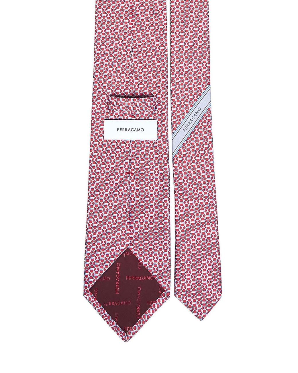 Ferragamo Pink Gancini Silk Twill Tie for men