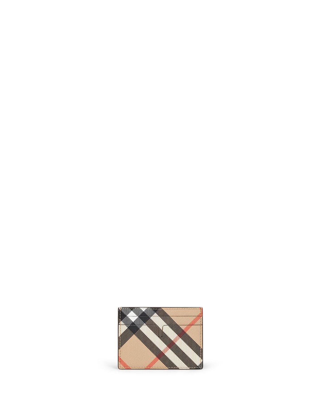 Burberry White Sand Check Credit Card Holder for men