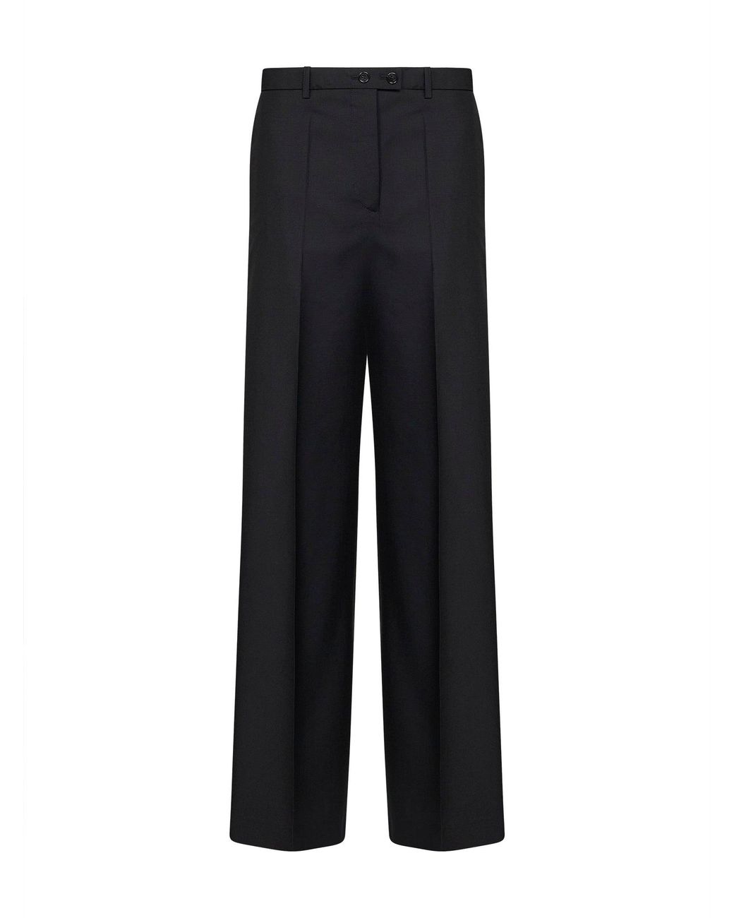 Jil Sander Black Wool-Mohair Canvas Wide-Leg Trousers