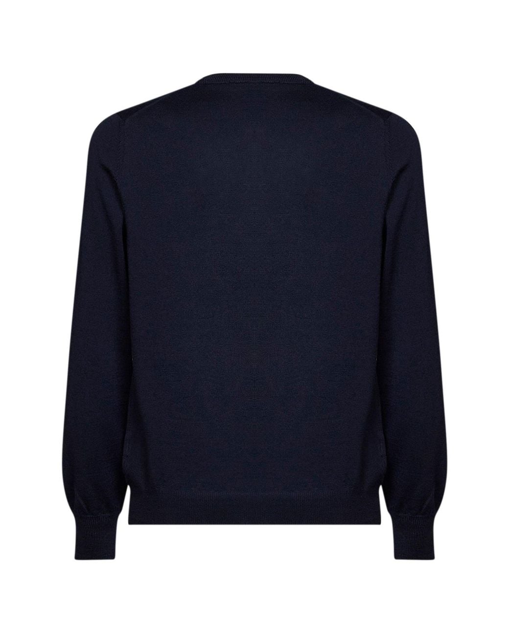 Tagliatore Blue Virgin Wool Knit Marley Crewneck Sweater for men