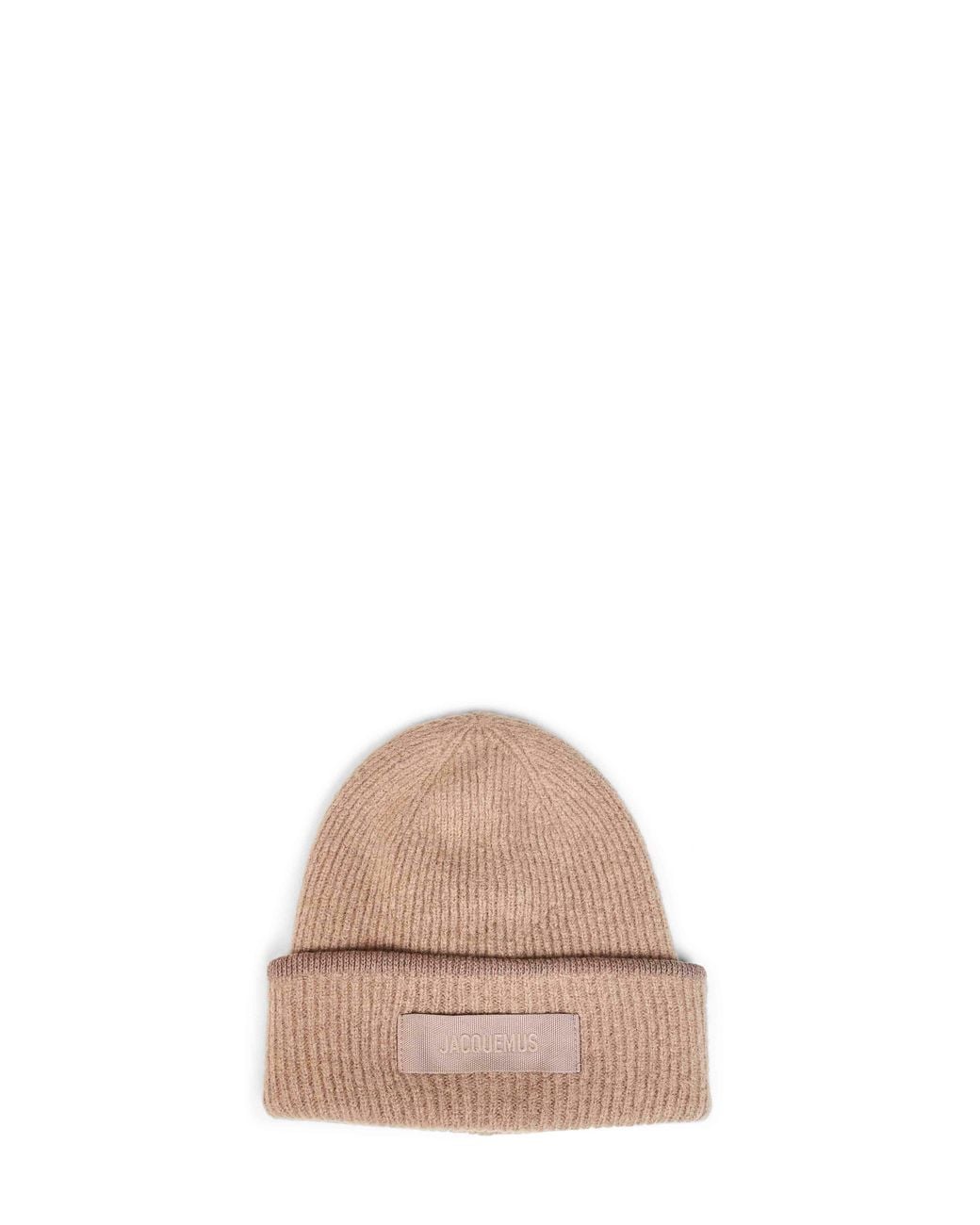 Jacquemus Natural Ribbed Knit The Gros Grain Beanie for men