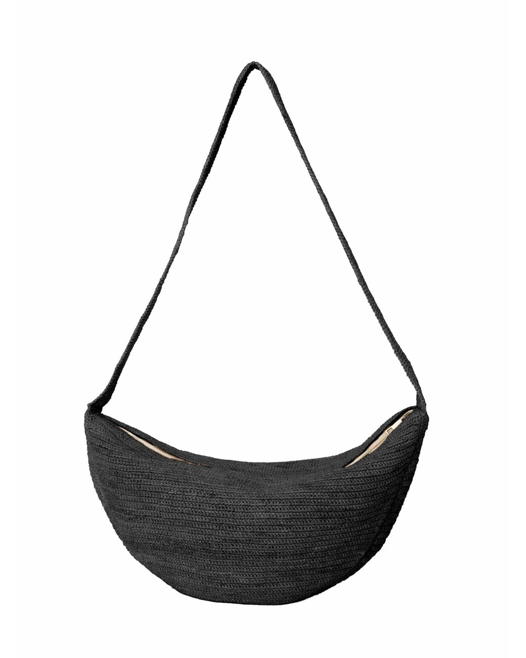 IBELIV Black Luna Croissant Crossbody Bag