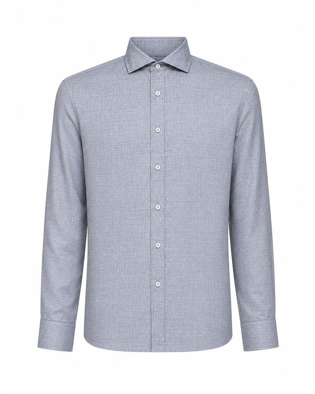 Brunello Cucinelli Blue Long-Sleeve Shirt Cotton-Lyocell for men