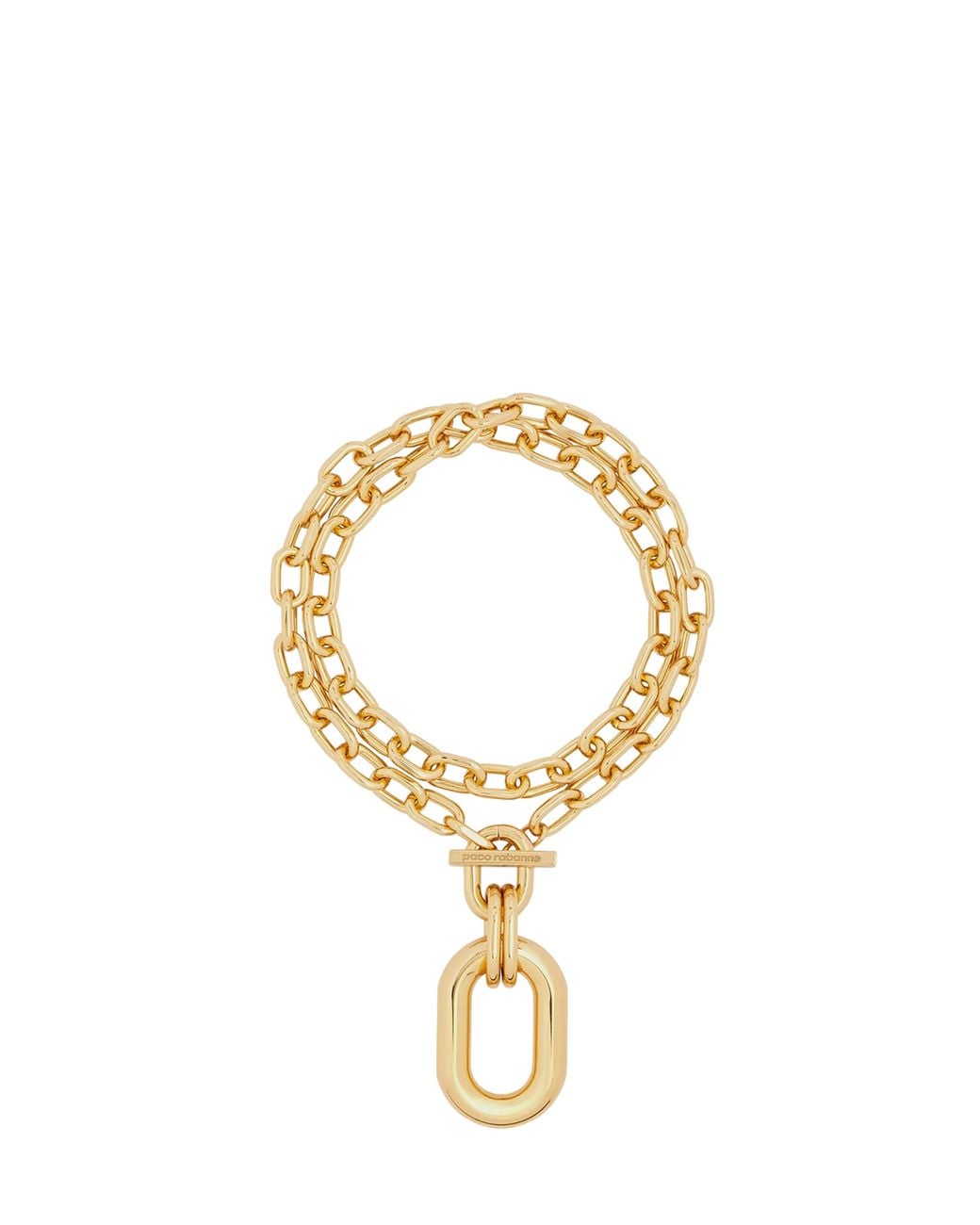 Rabanne Metallic Double Xl Link Necklace With Pendant