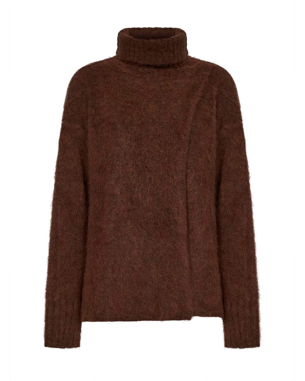 Uma Wang Brown Alpaca Blend Turtleneck Sweater
