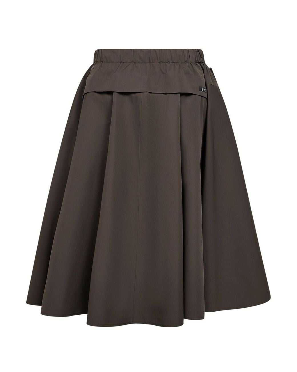 Prada Abbigliamento Brown Technical Canvas Circle Midi Skirt