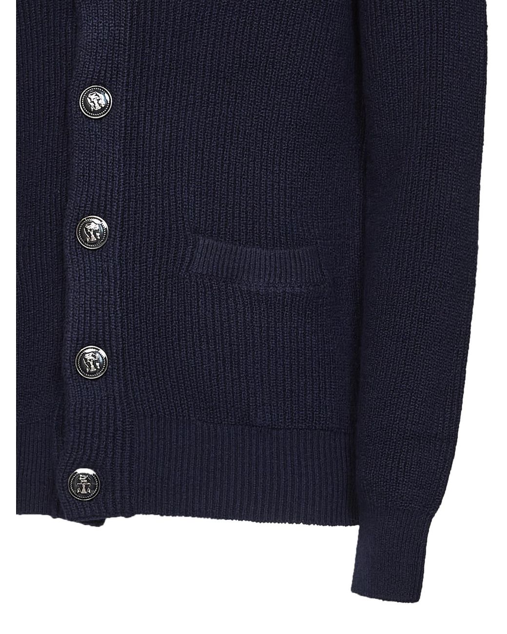Brunello Cucinelli Blue Cardigan Shawl-Collar for men