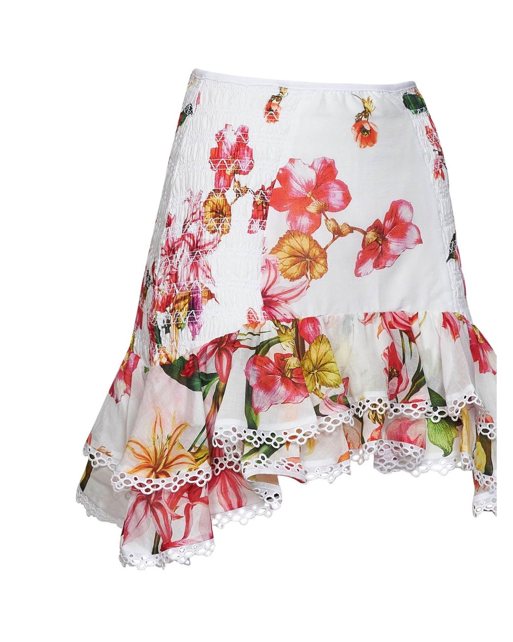 Charo Ruiz White Mini Skirt Lush Cotton