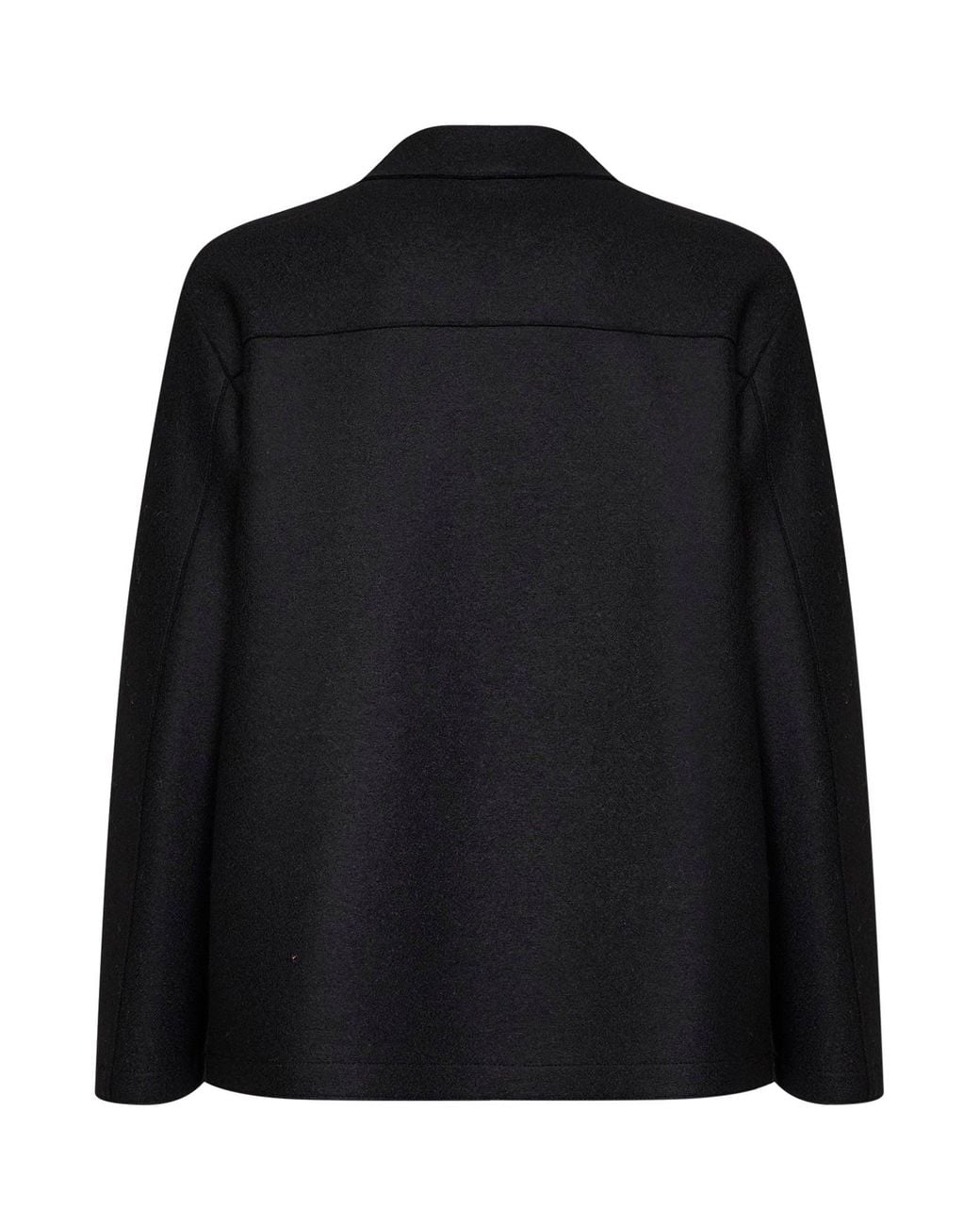 Harris Wharf London Black Felted Wool Oversized Double-Breasted Peacoat for men