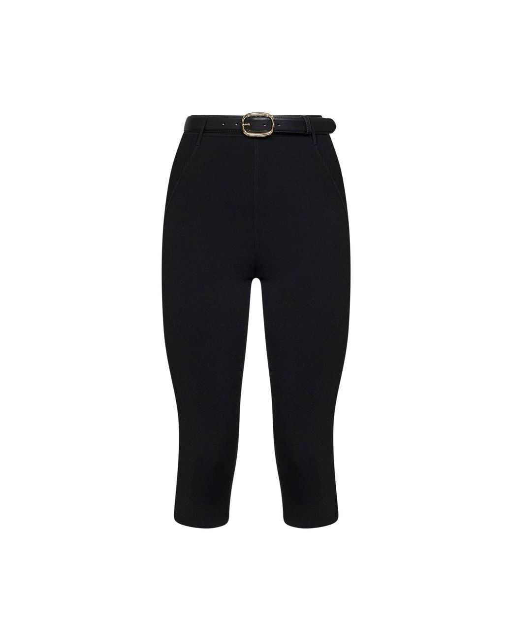 Self-Portrait Blue Compact Knit Capri Leggings