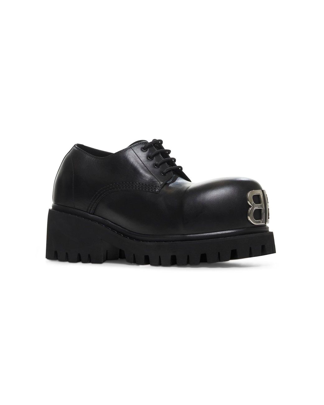 Balenciaga Leather Stomper Derby in Black for Men | Lyst
