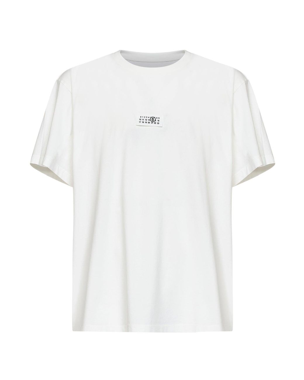 MM6 by Maison Margiela White Off- Cotton Numeric T-Shirt for men