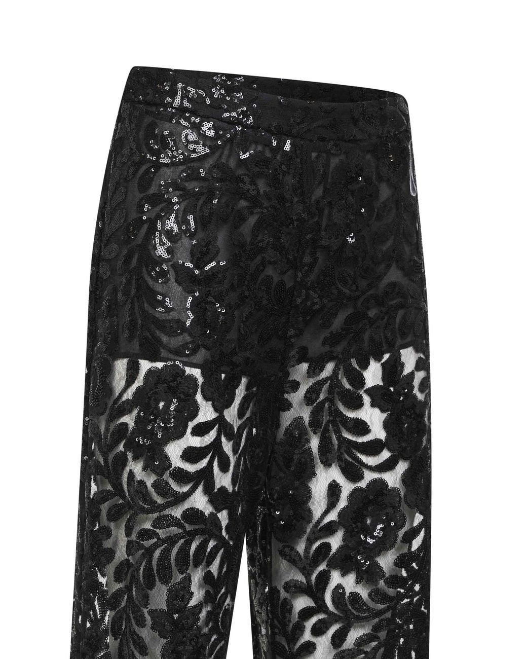 Golden Goose Deluxe Brand Black Sequin-Embroidered Tulle Journey Trousers