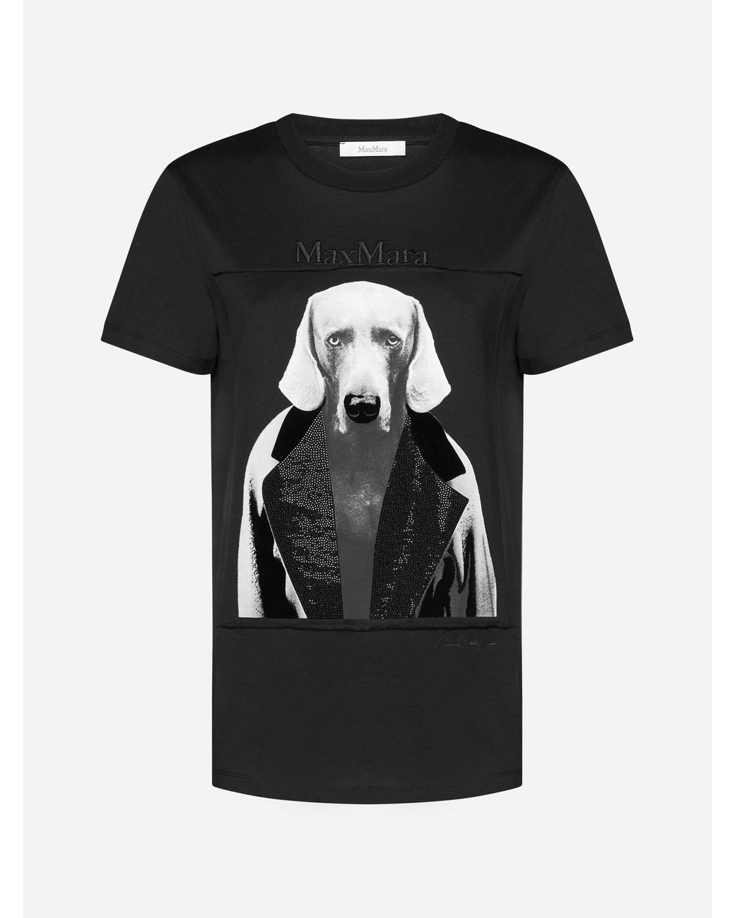 Max Mara Mm Dog Cotton T-shirt in Black | Lyst Max Mara Mm Dog Cotton T-shirt in Black | Lyst