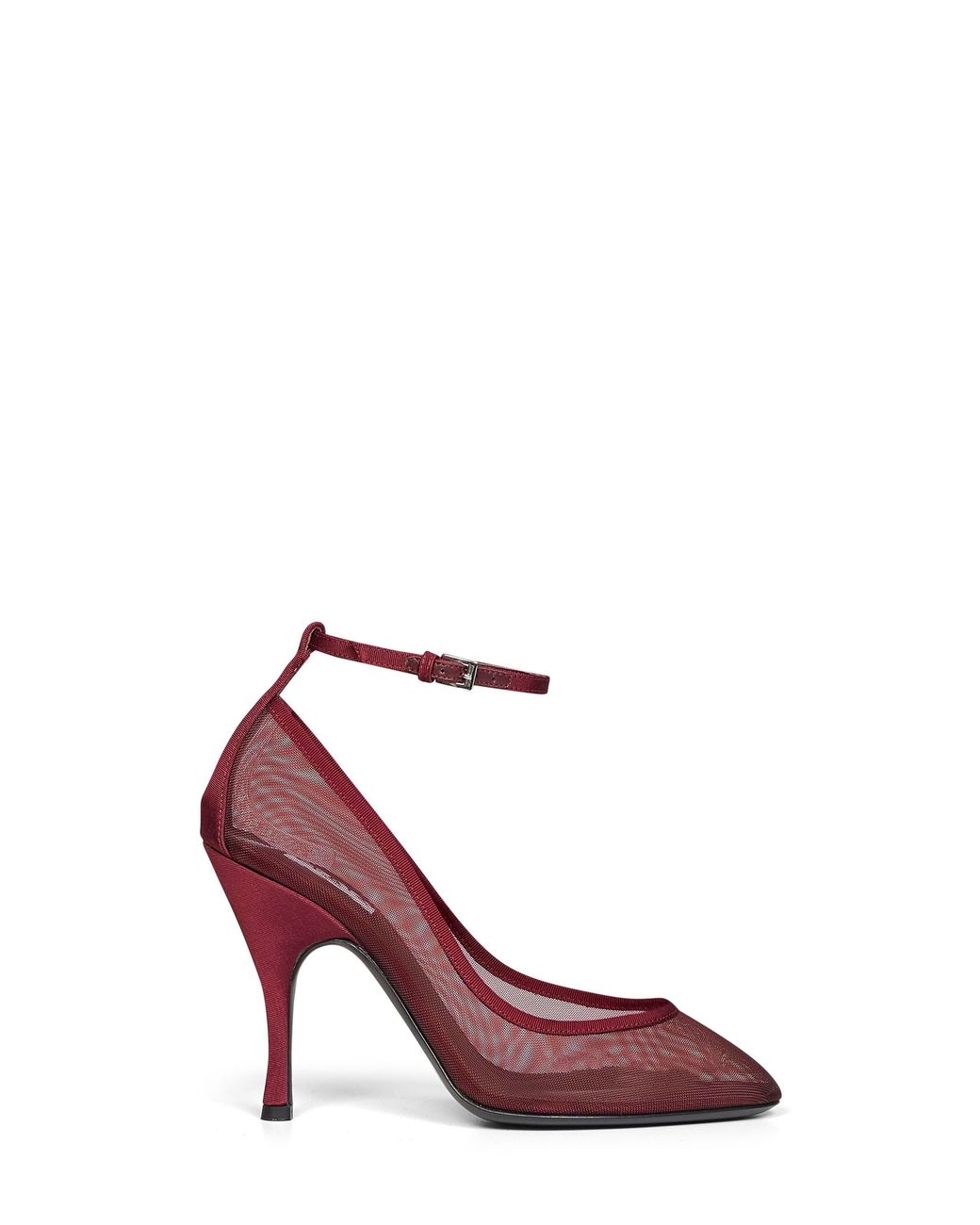 Alaïa Pink Burgundy Mesh Strappy Pumps