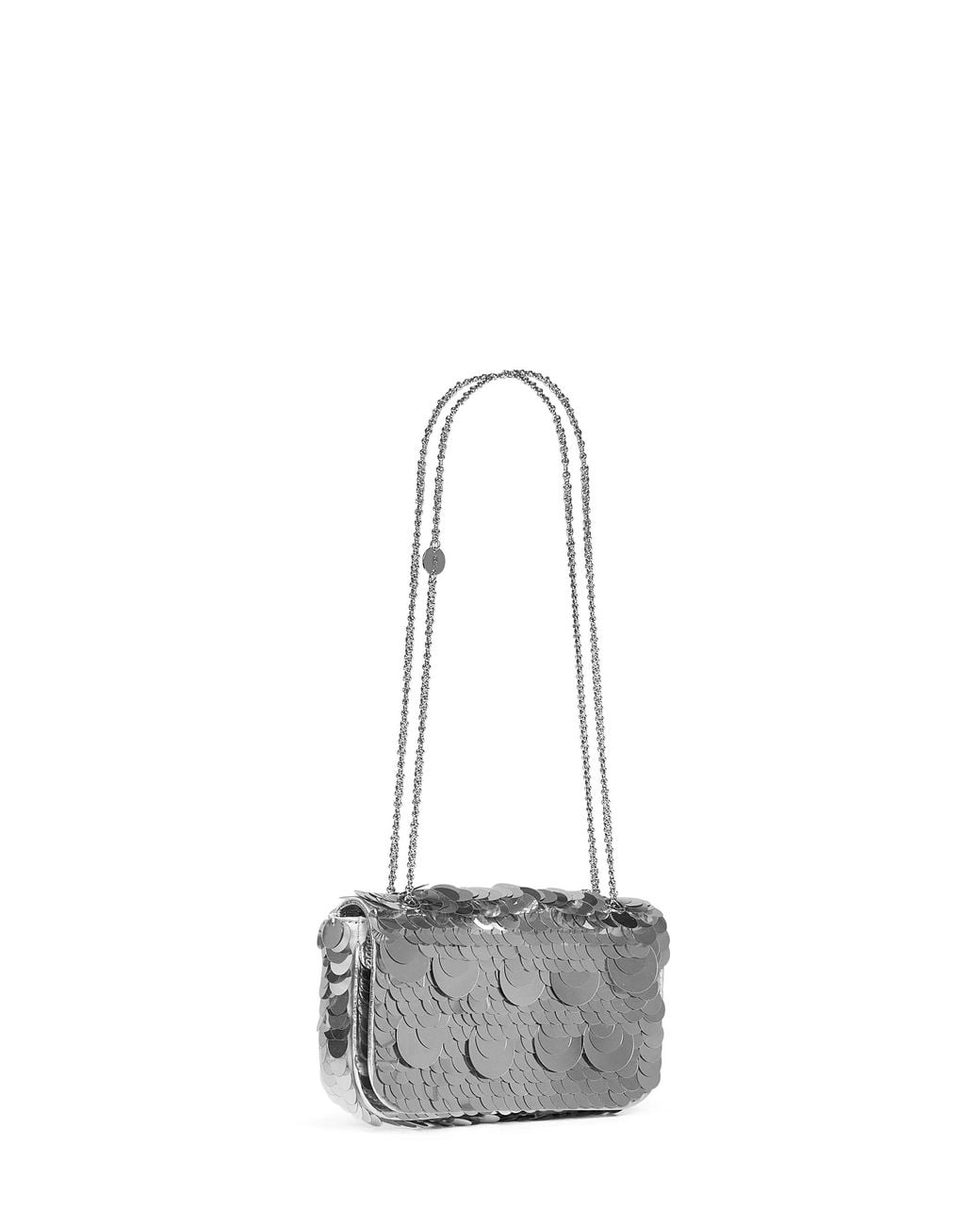 Rabanne White Small Sparkle Baguette Bag Shoulder Bag
