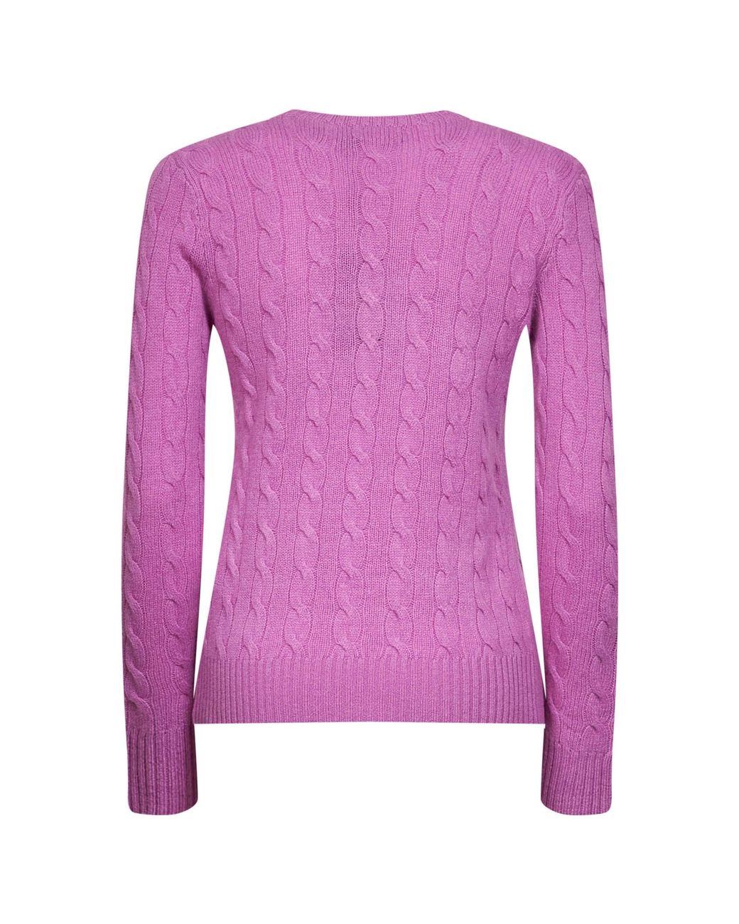Polo Ralph Lauren Purple Thistle Cable-Knit Wool And Cashmere Sweater
