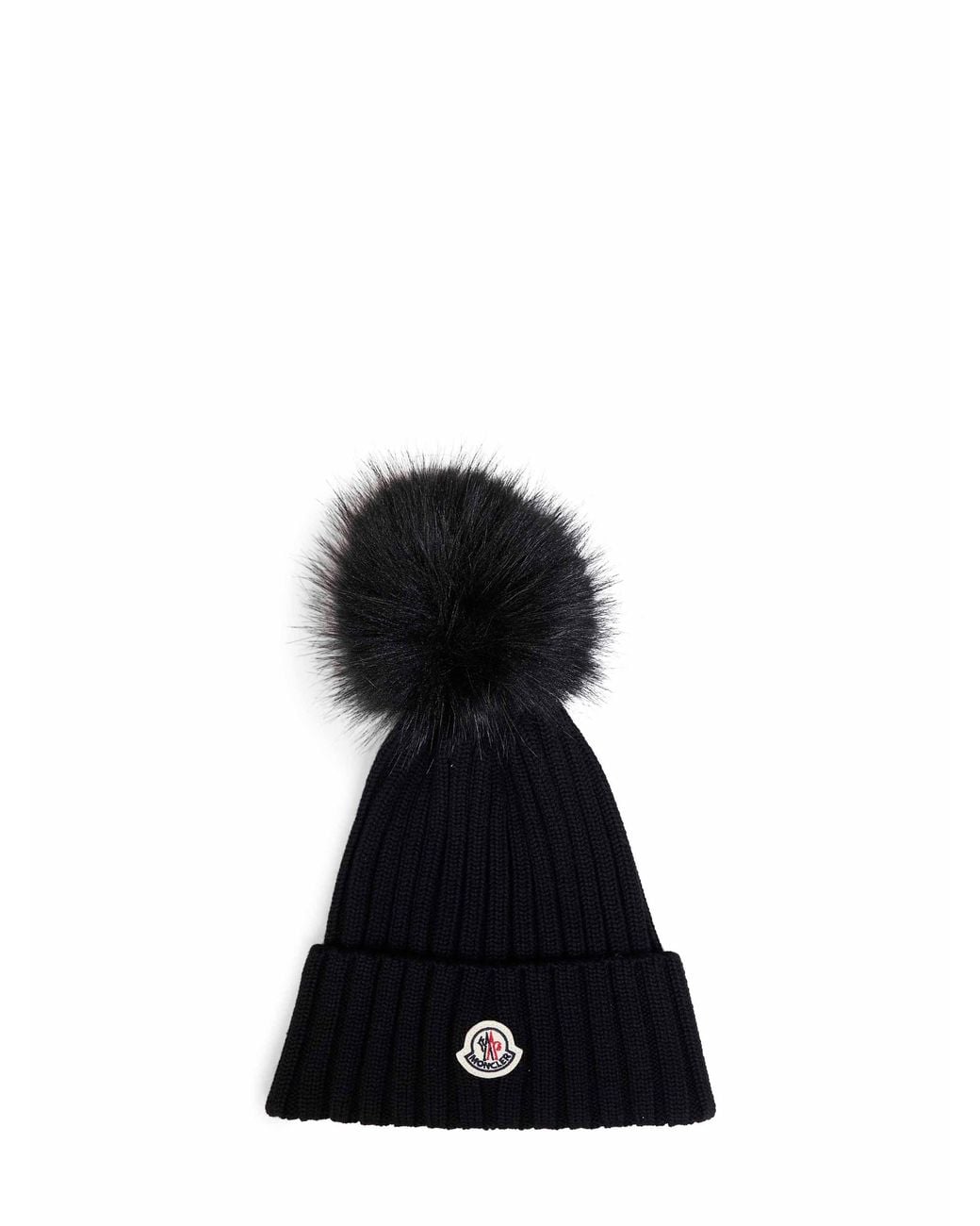 Moncler Black Wool Pom-Pom Beanie <Br for men