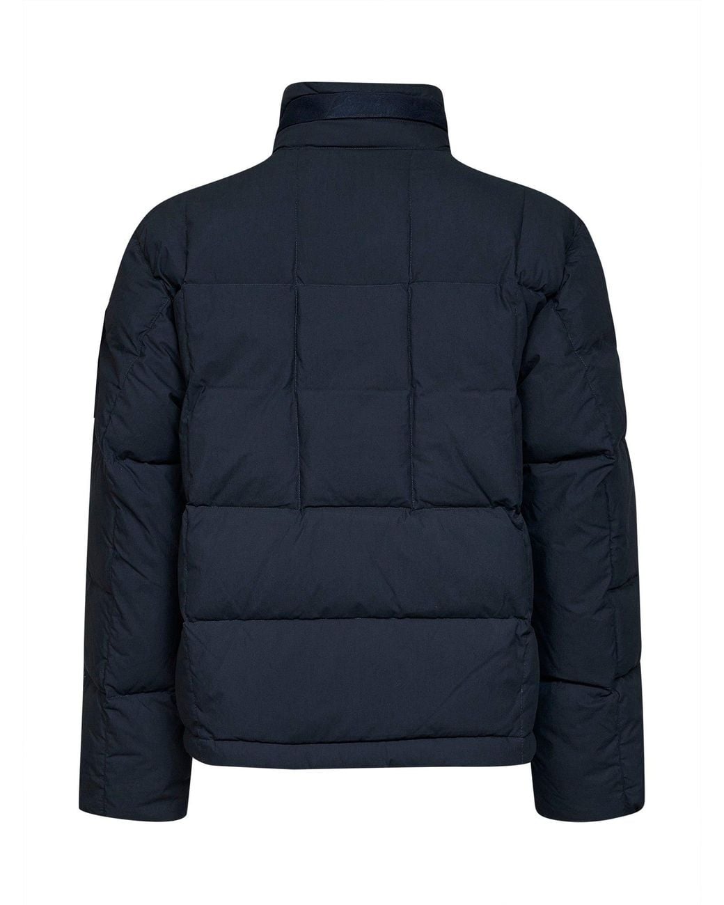 Stone Island Blue Cotton Nylon Tela Hooded Down Jacket for men