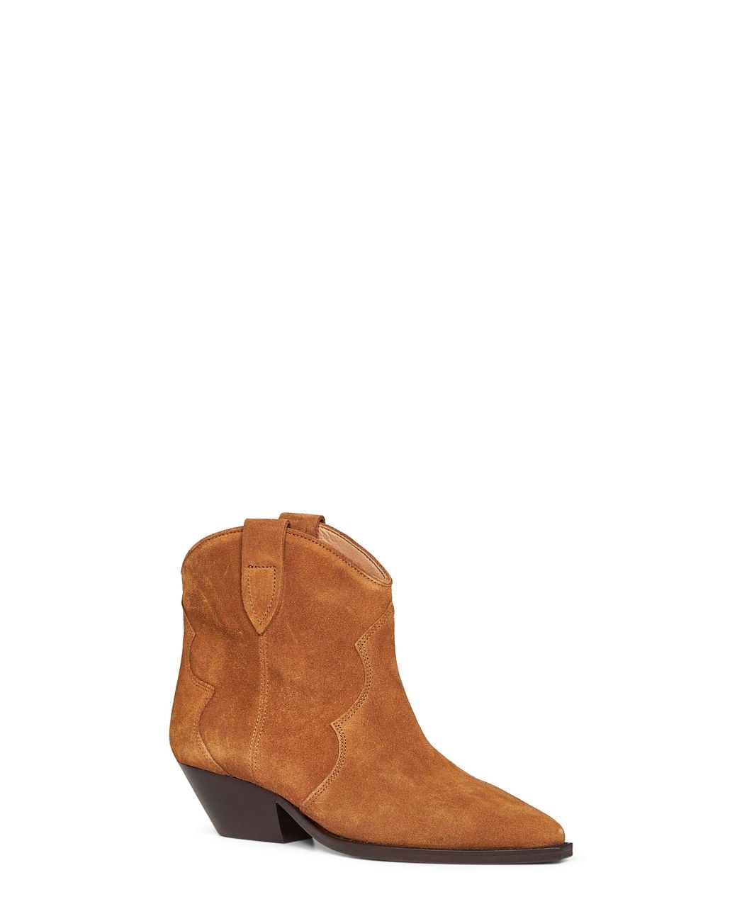 Isabel Marant Brown Cognac Suede Dewina Western Ankle Boots