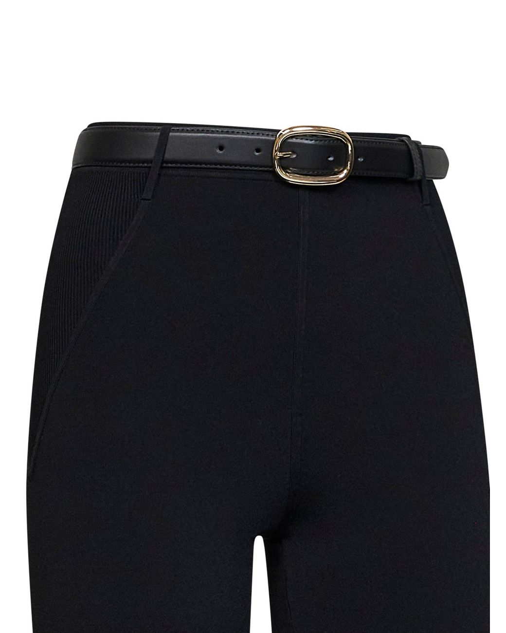 Self-Portrait Blue Compact Knit Capri Leggings