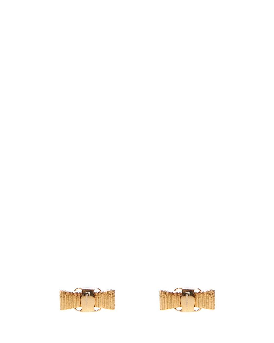 Ferragamo White Vara Bow Earrings