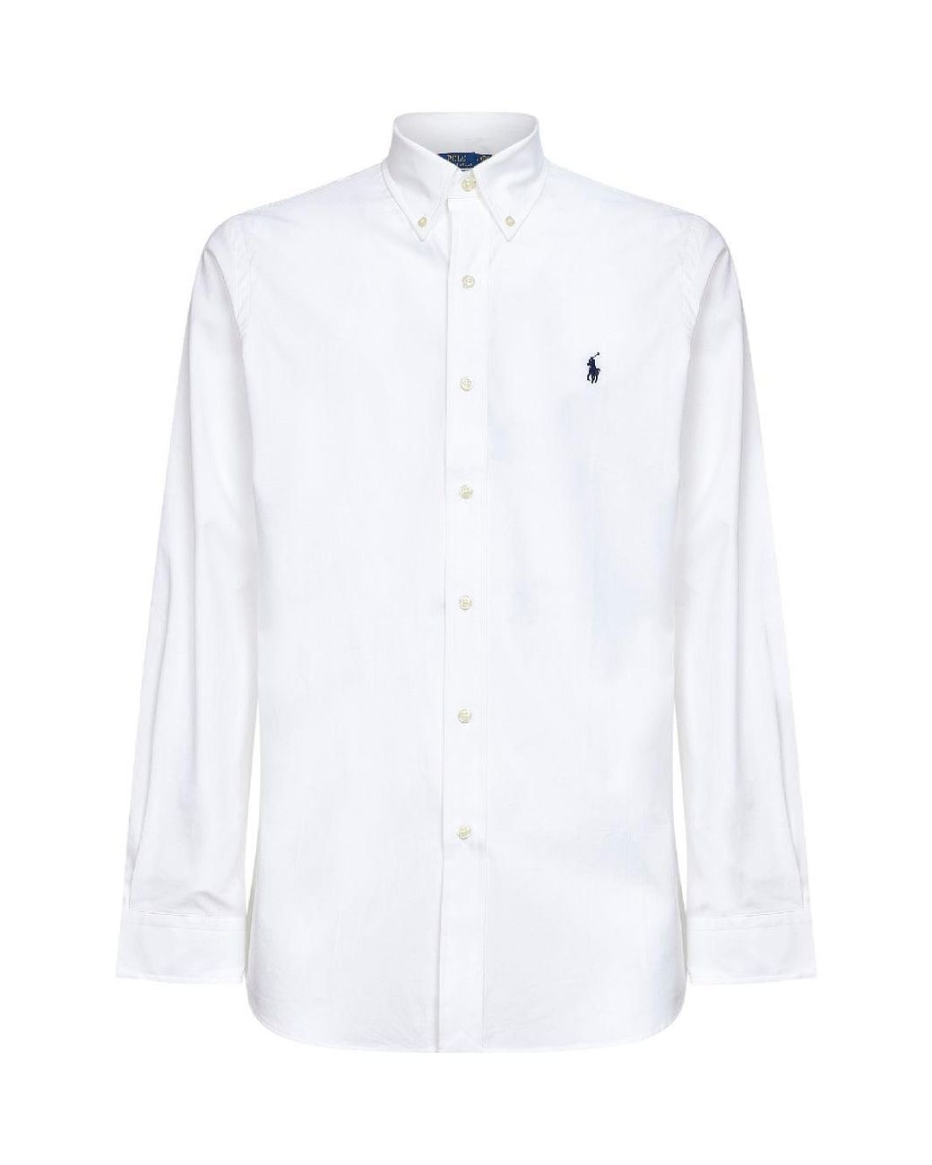Polo Ralph Lauren White Stretch Poplin Custom-Fit Shirt for men