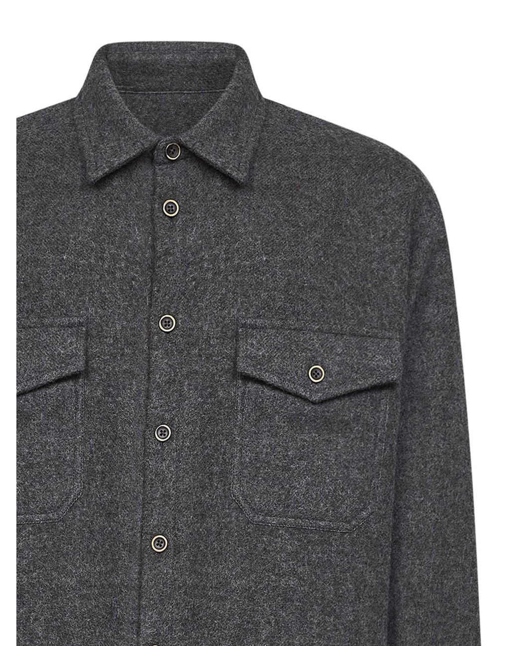Uma Wang Gray Virgin Wool Tavis Overshirt for men