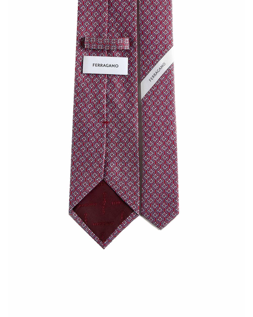 Ferragamo Purple Silk Tetris Print Tie for men