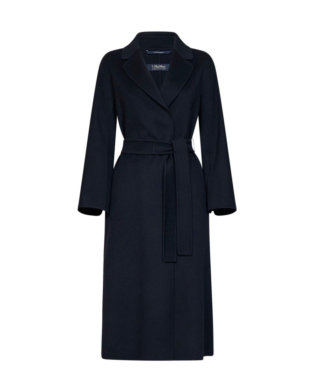 Max Mara Blue Dark Esturia Belted Midi Coat