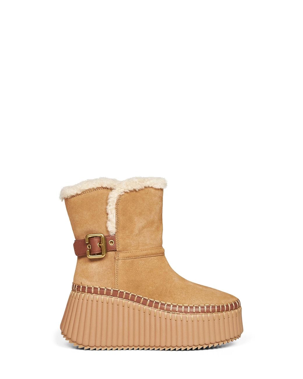 Chloé Natural Pottery Suede Cowhide Nama Ankle Boots