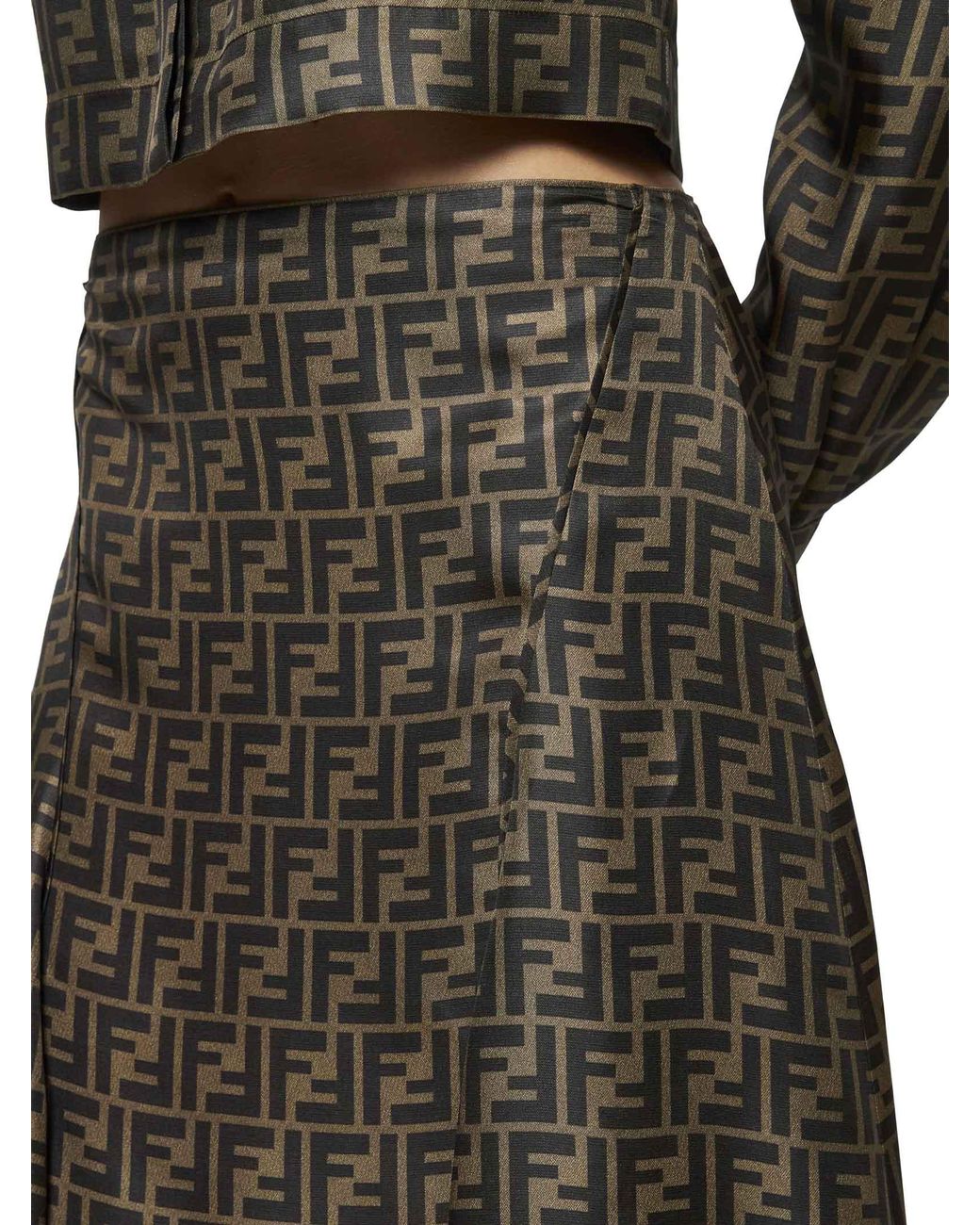 Fendi Brown Ff Maxi Skirt