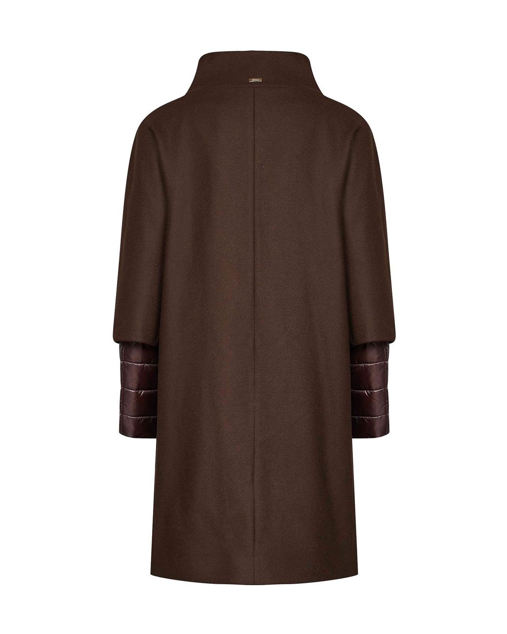 Herno Brown Dark Chocolate Ecowool And Ultralight Nylon Coat