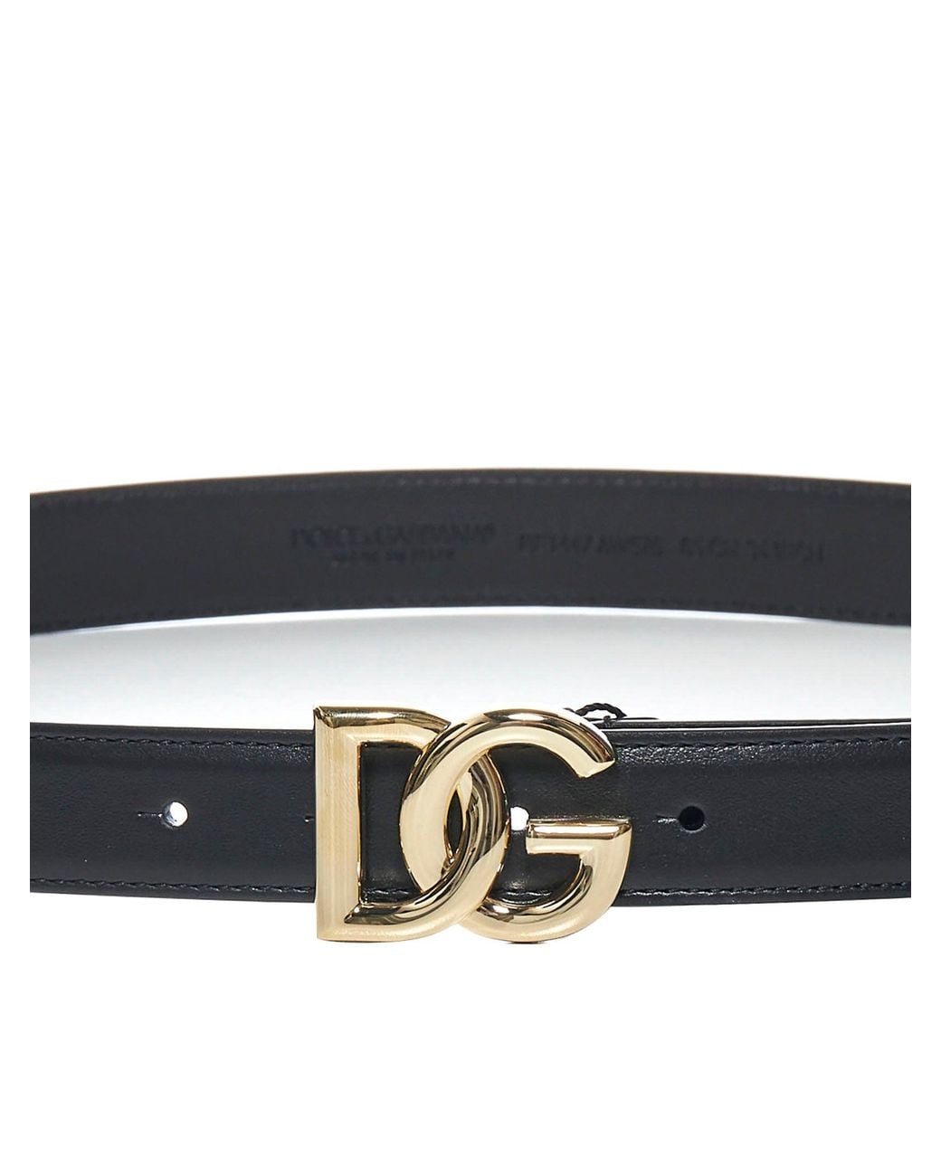 Dolce & Gabbana White Calfskin Belt With Dg Logo