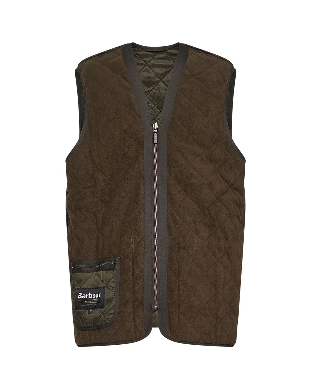 Barbour Green Polarquilt Zip-In Liner for men