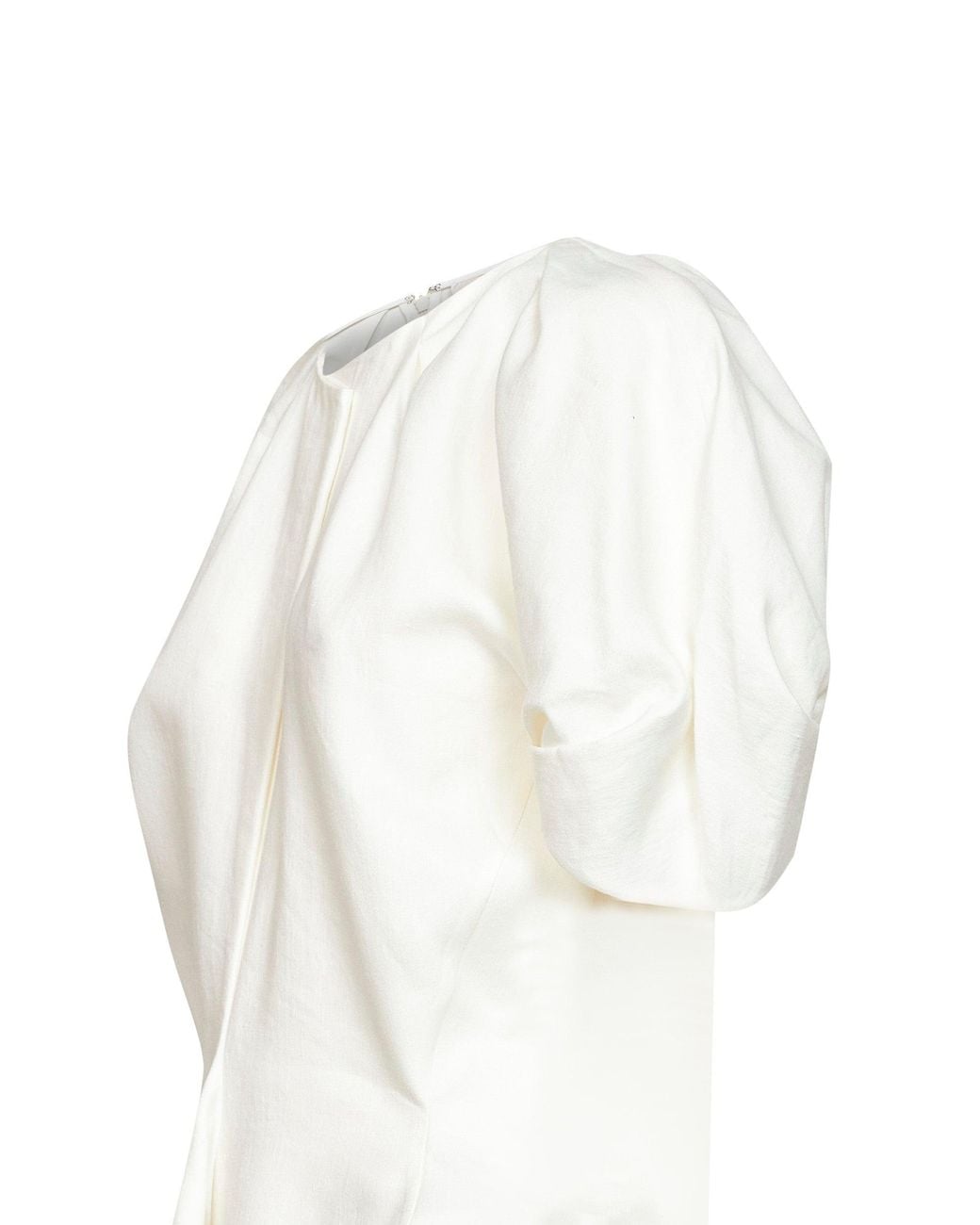 Khaite White Natural Linen And Silk Blend Rumi Asymmetric Top