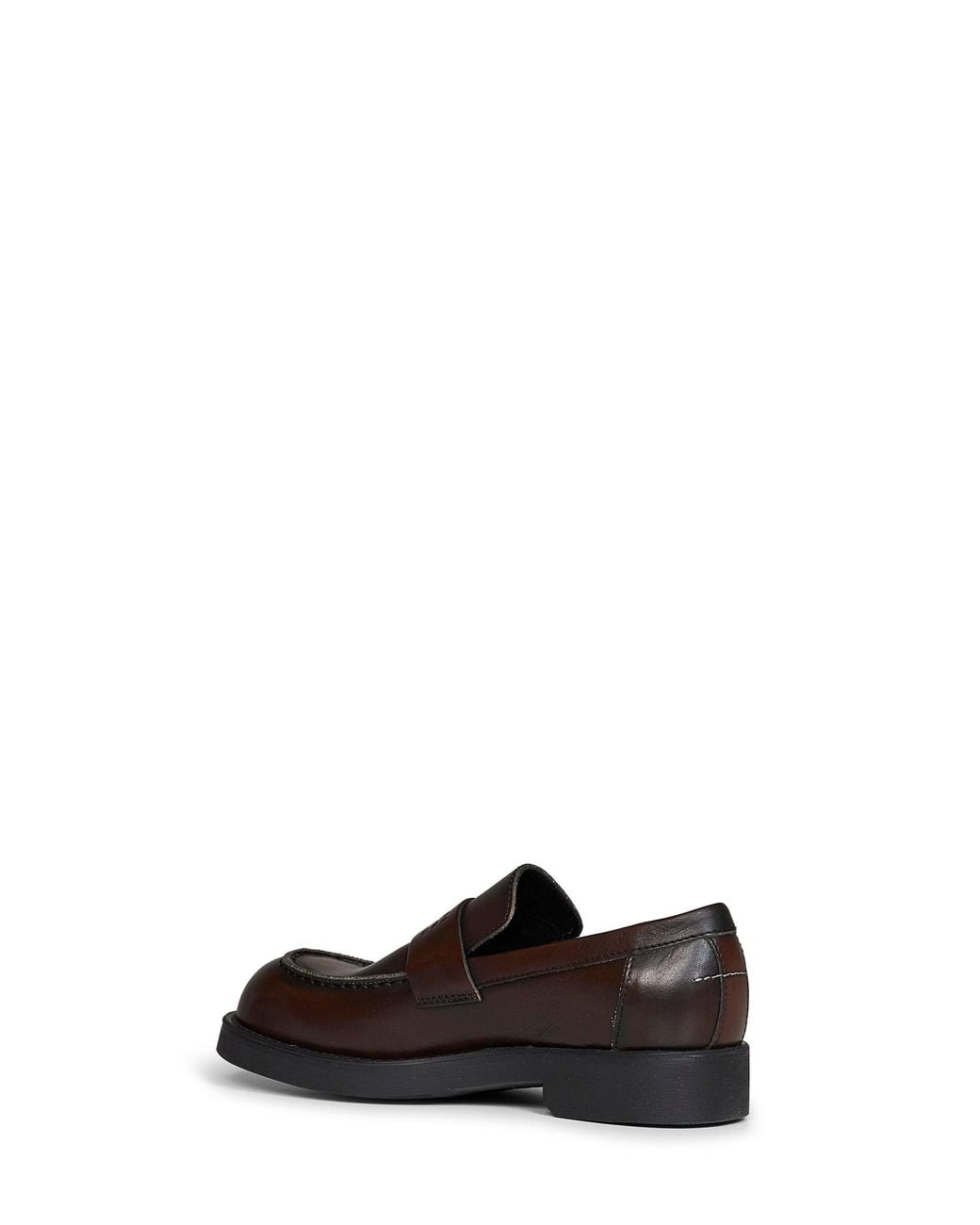 MM6 by Maison Margiela White Cappuccino Leather Urban Biker Loafers