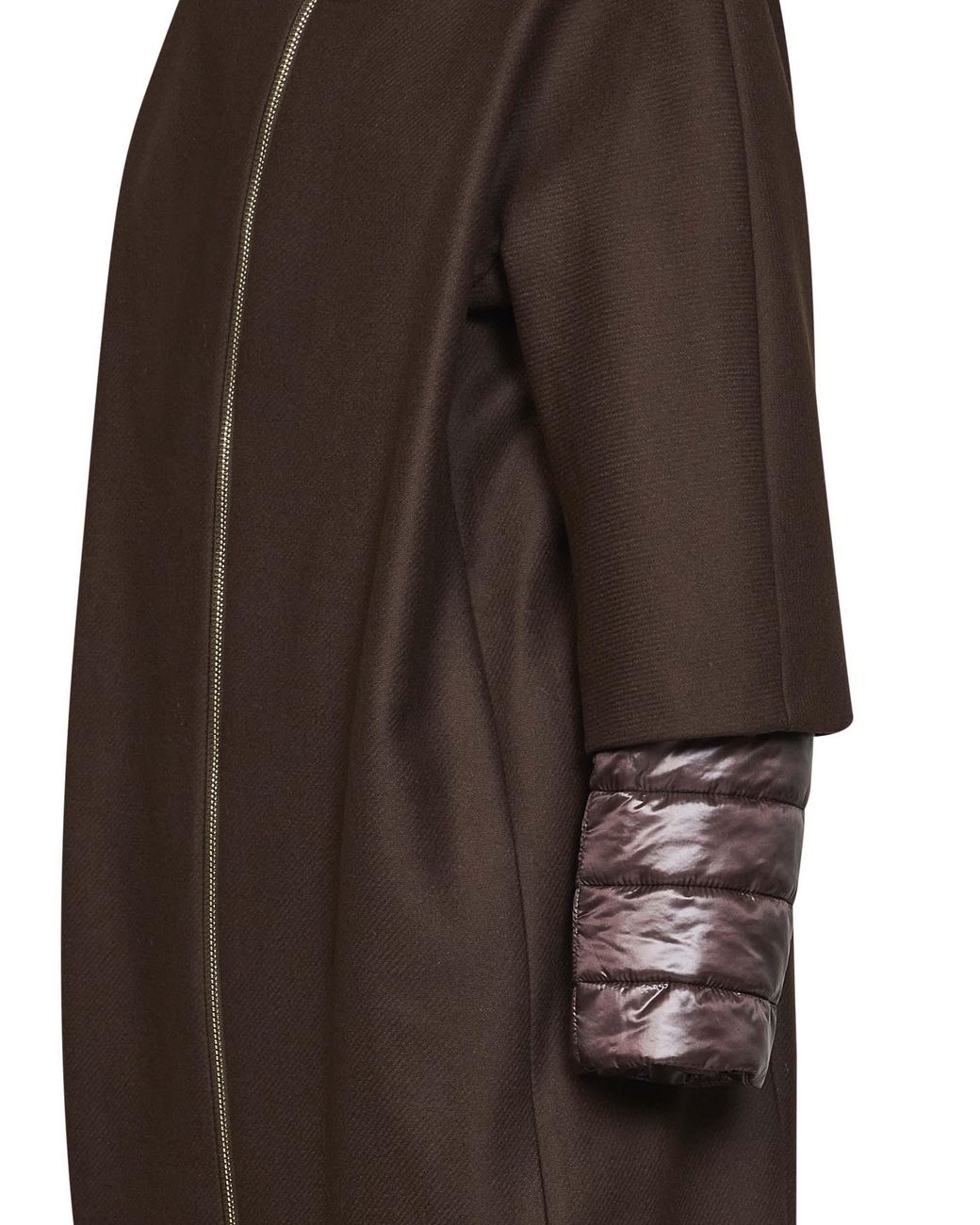 Herno Brown Dark Chocolate Ecowool And Ultralight Nylon Coat