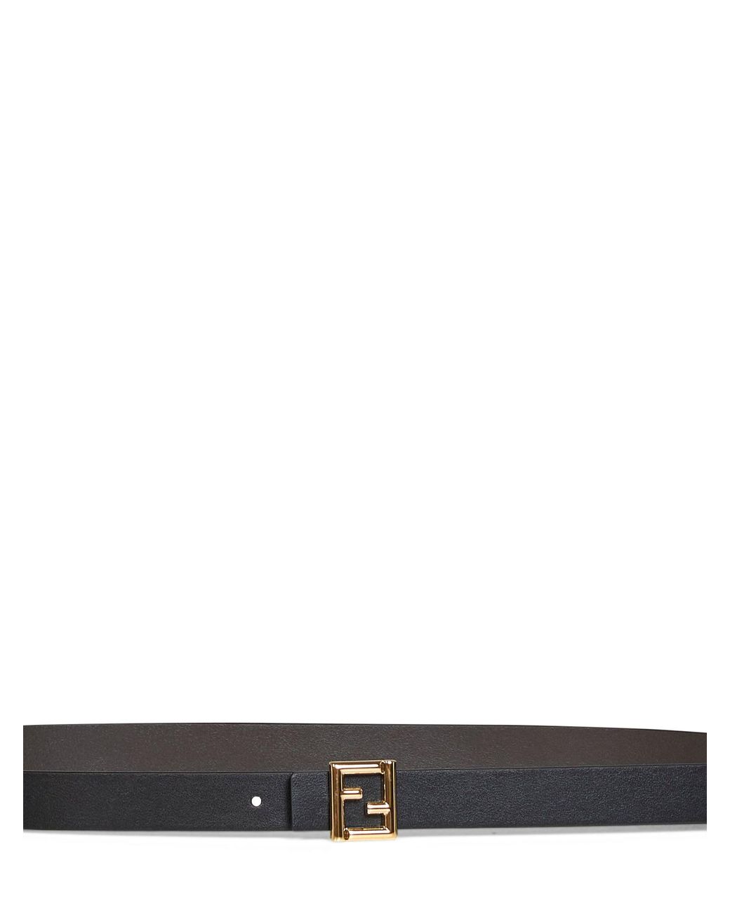 Fendi White And Ebony Leather 20 Mm Reversible Ff Belt