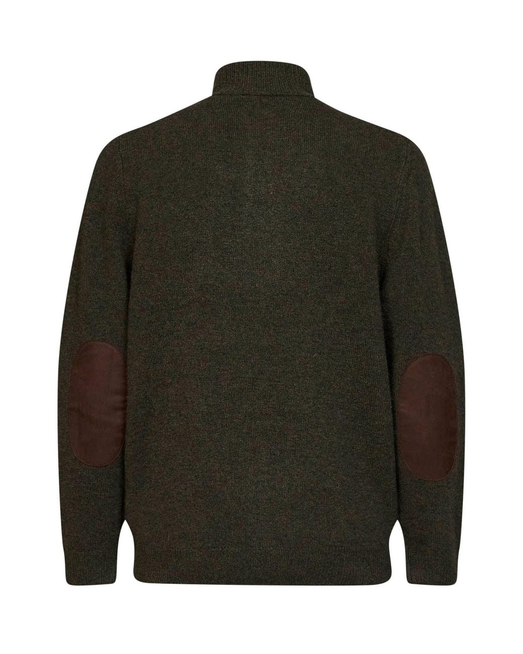 Barbour Green Seaweed Wool Zip-Up And Buttoned Cardigan With Patches for men