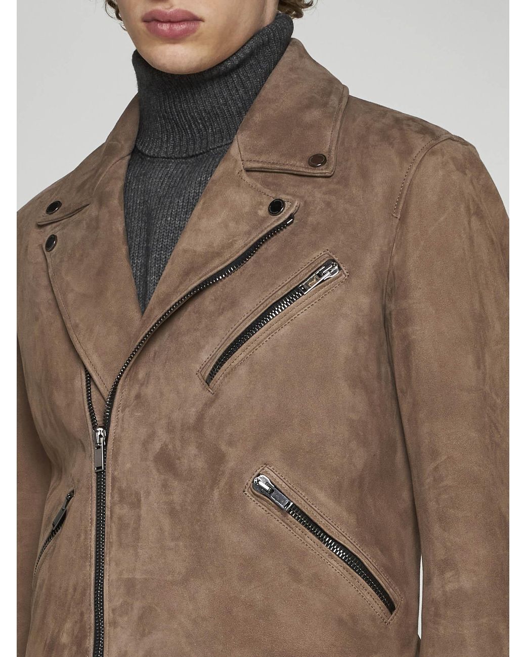 Holt suede online biker jacket