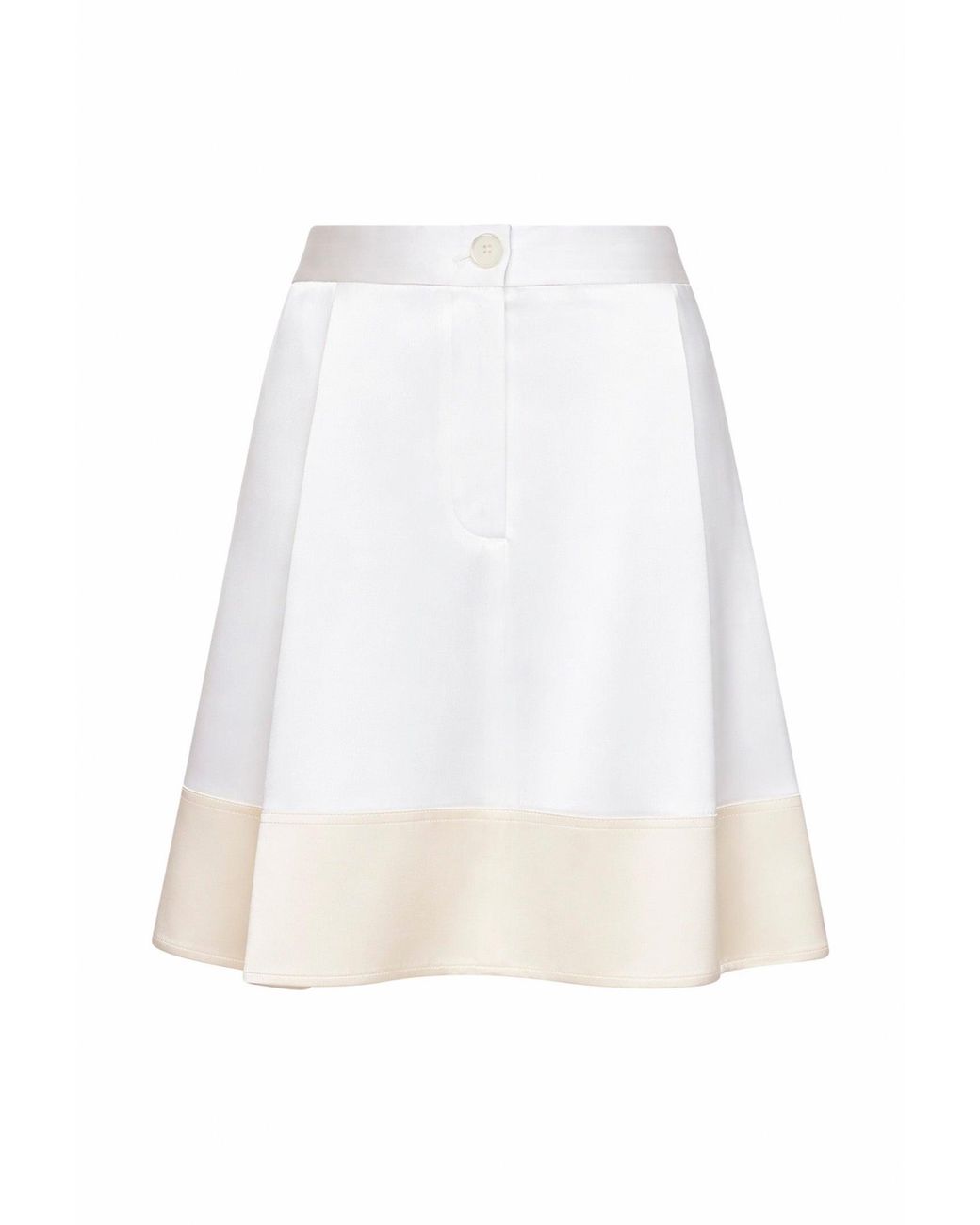 Totême White Satin Short Tuxedo-Style Skirt