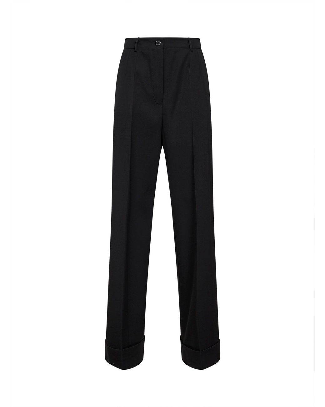 Dolce & Gabbana Black Wool Gabardine Straight Trousers
