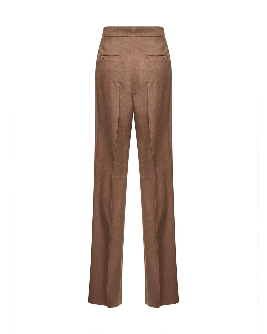 Max Mara Brown Hazelnut Twill Mxmzimino Straight Trousers