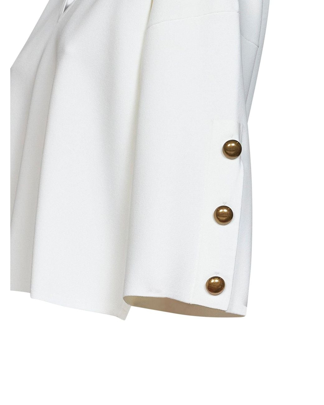 Max Mara White Viscose Crepe Mxmformo Top With Slits