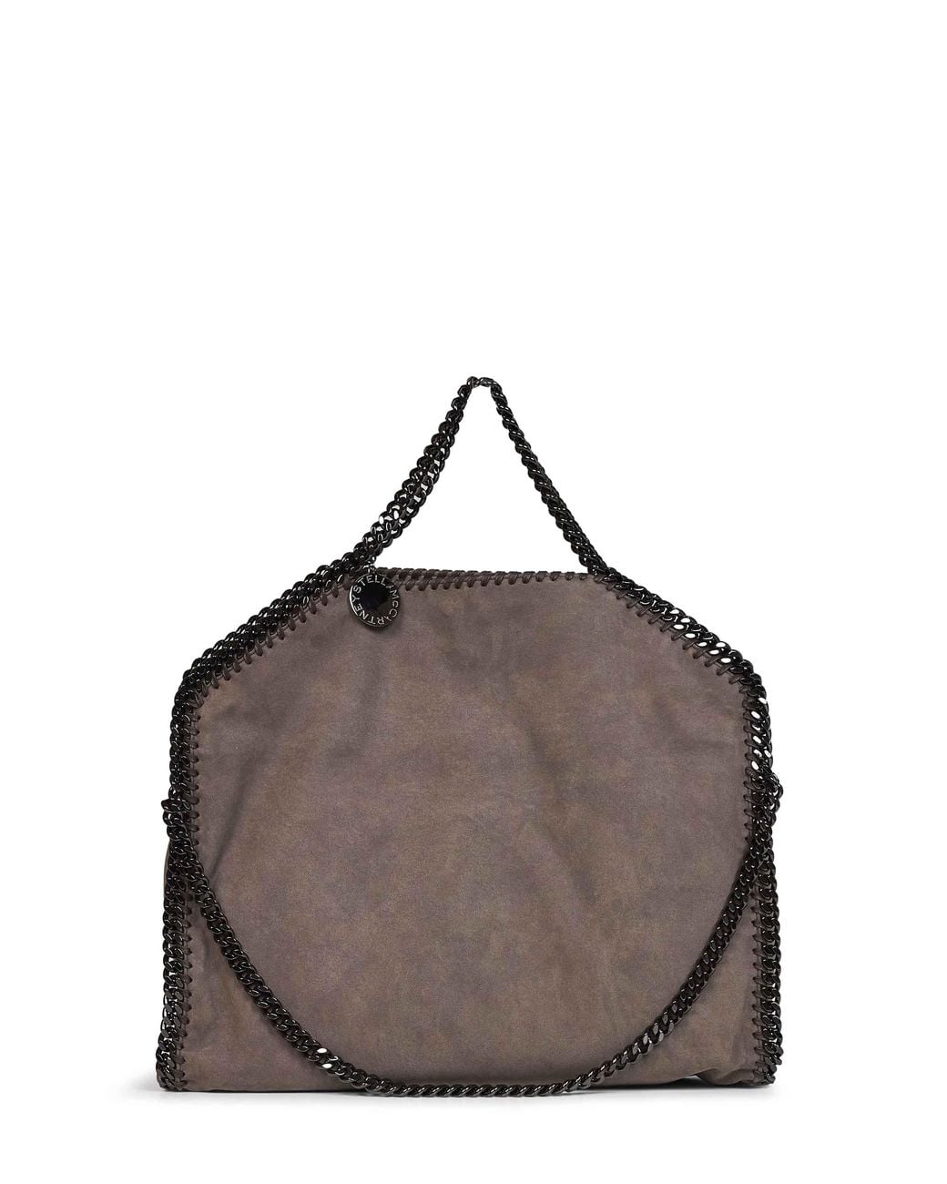 Stella McCartney Brown Dark Taupe Falabella Fold-Over Tote Bag