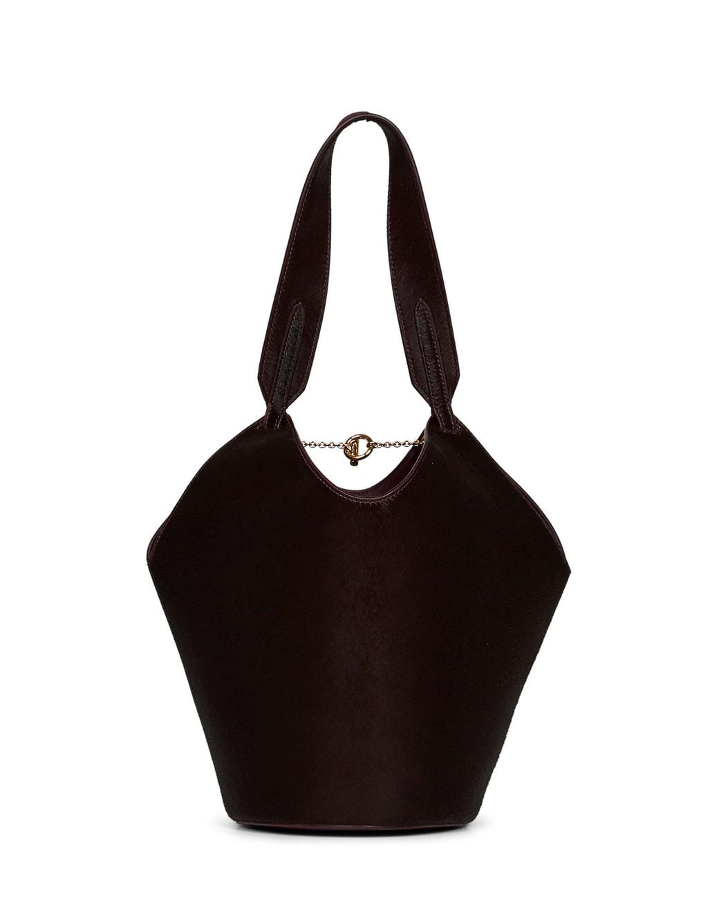 Khaite Black Tote Bag Mini Lotus Calf Leather