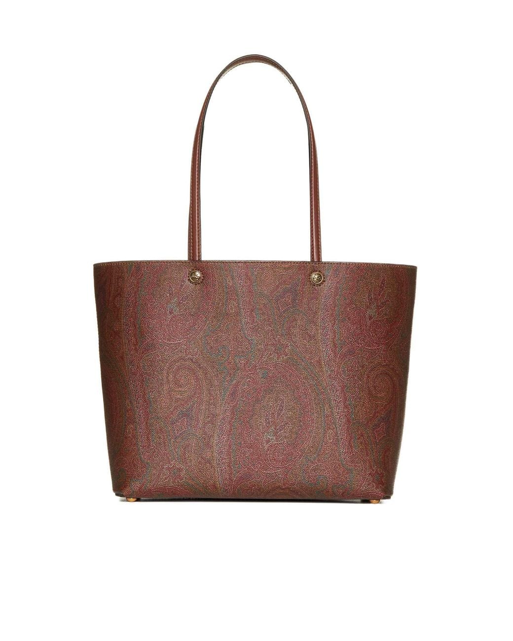 Etro Brown Paisley Jacquard Medium Tote Bag