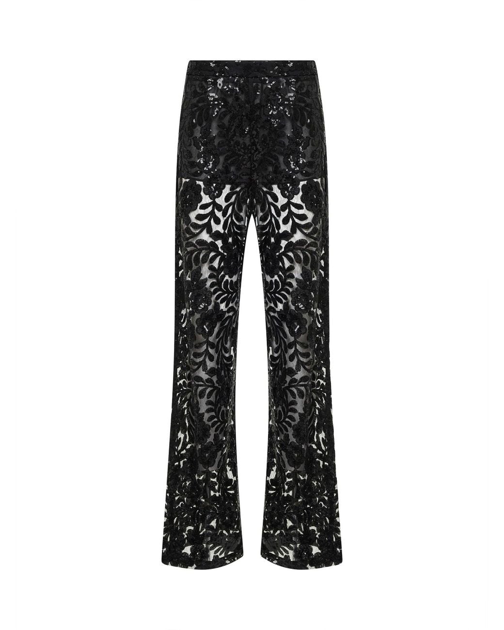 Golden Goose Deluxe Brand Black Sequin-Embroidered Tulle Journey Trousers