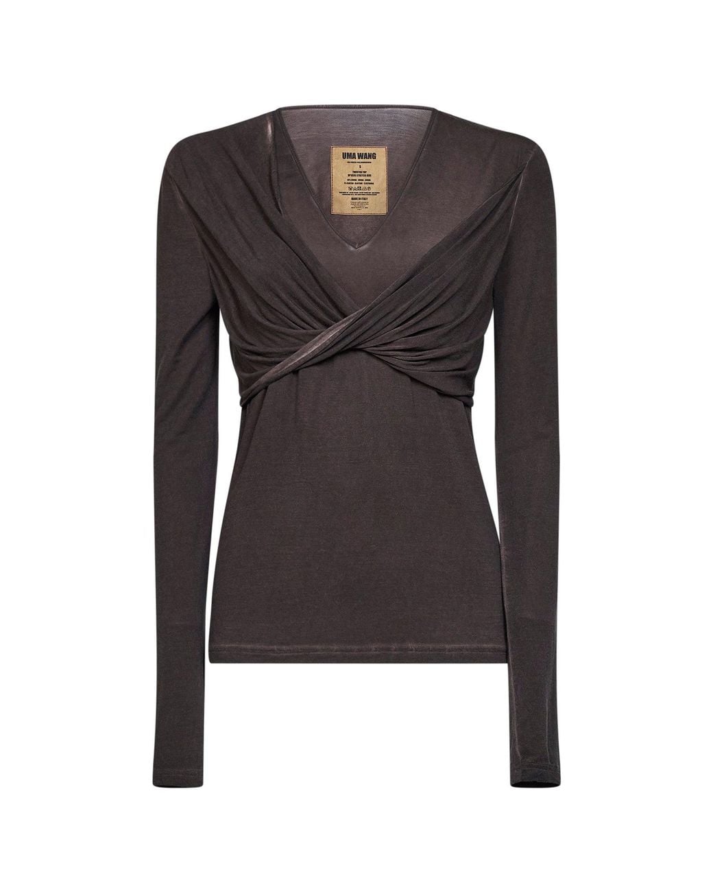 Uma Wang Black Stretch Jersey Twisted T-Shirt <Br